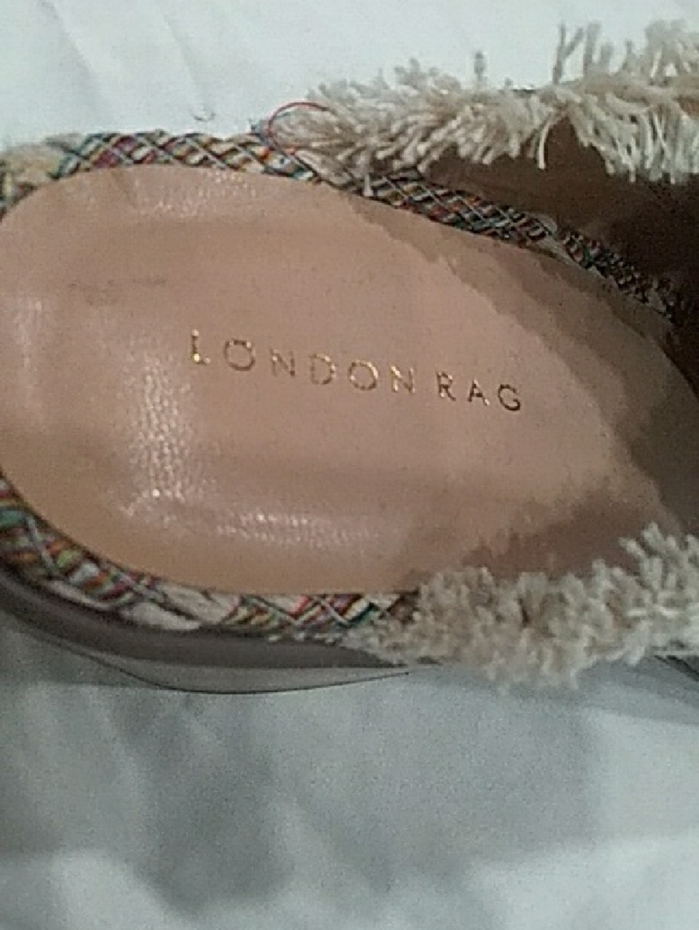 Neutral Multi Woven Open-Toe Block Heel Mules - Picture 4 of 6